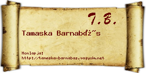 Tamaska Barnabás névjegykártya