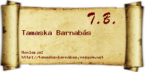 Tamaska Barnabás névjegykártya